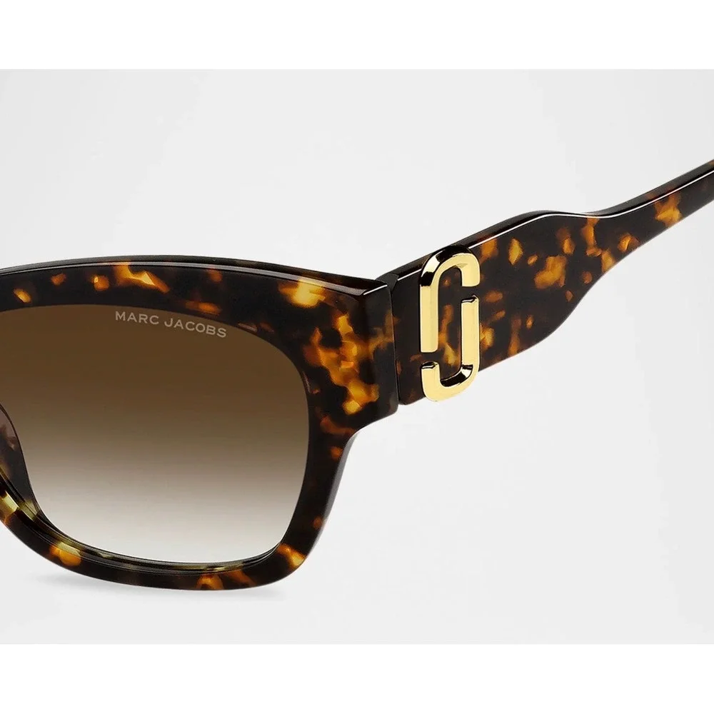 Marc Jacobs MARC‎ 697/S Tortoise Square Cat Eye Sunglasses Havana Gold J Logo
